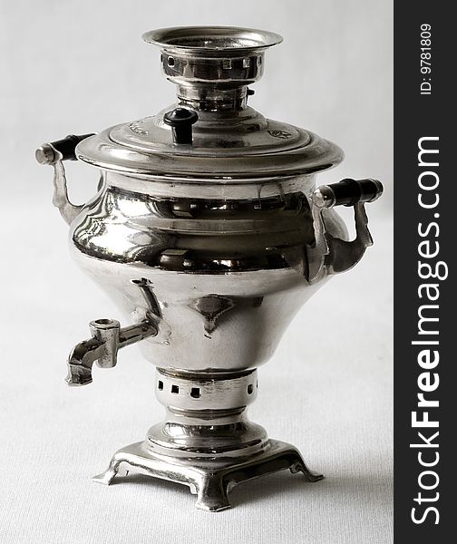 Russian samovar.  Isolated on white background.