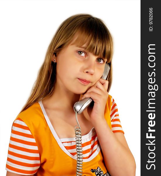 Girl And Telephone