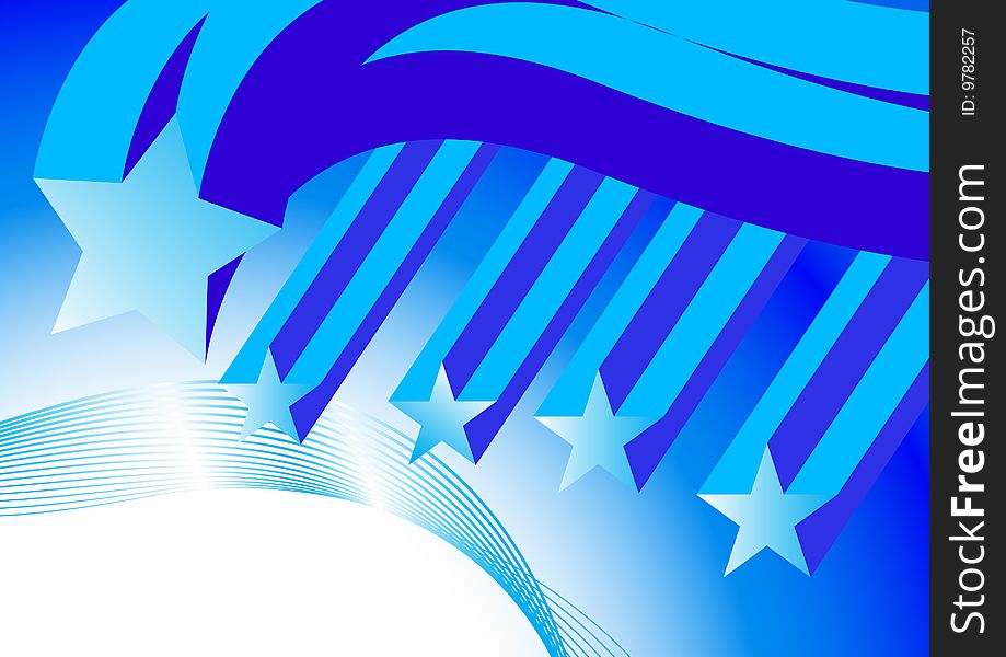 Flying blue stars; clip-art