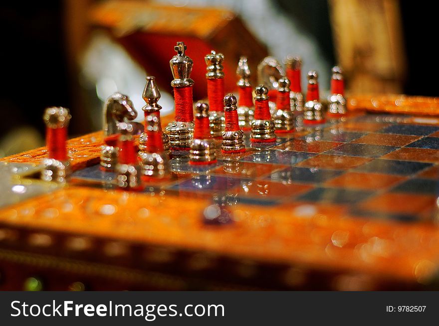 Exquisite chess set on display