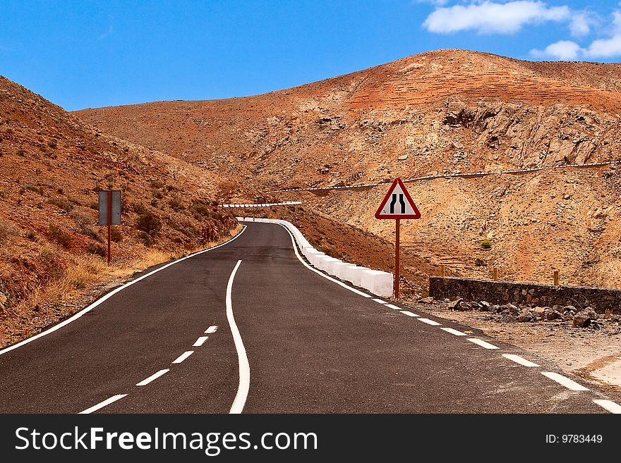 Mountain road, Fuerteventura.