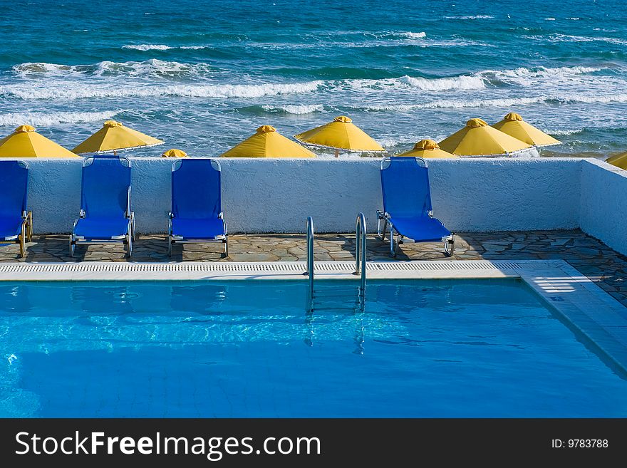 Swimming pool next to the sea