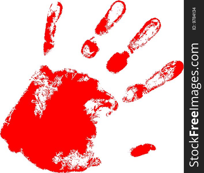 The red  hand print