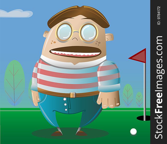 Vector image of a golfer