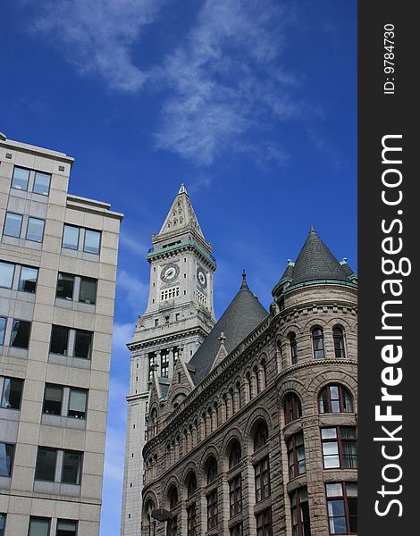 Downtown architecture including the Custom House Tower. Downtown architecture including the Custom House Tower.