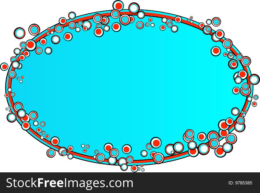 Frame with red and blue bubbles