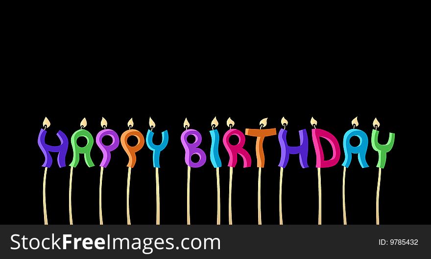 Happy Birthday Candles with letters
