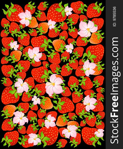 Beautiful juicy strawberry against on a dark background