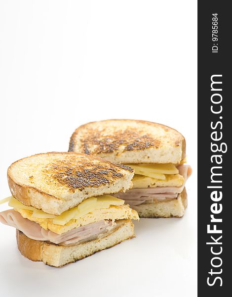 Tasty Sandwich Of Ham And Cheese Omelet