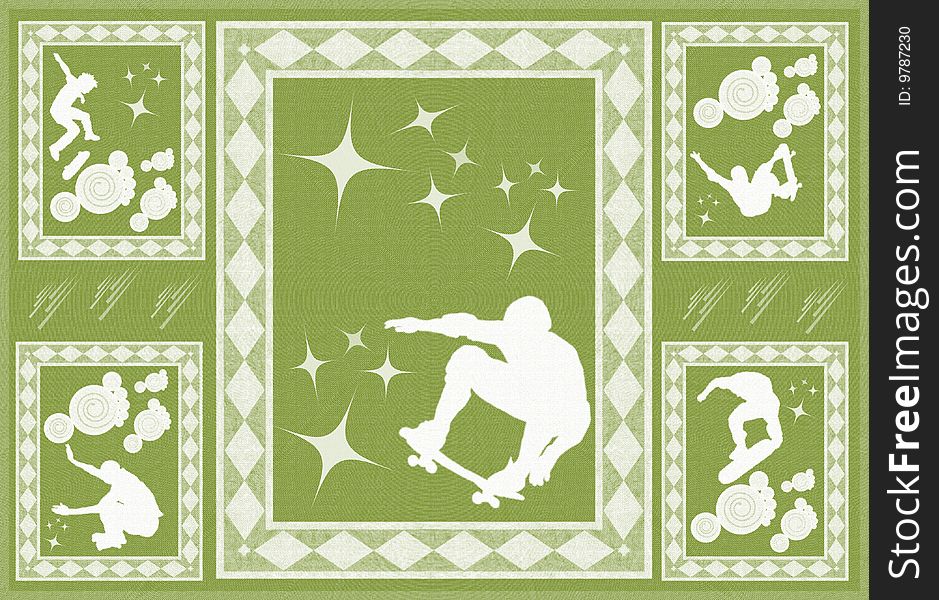 Card with skateboardes