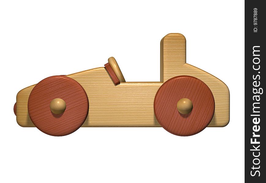 Profile of a wooden toy car