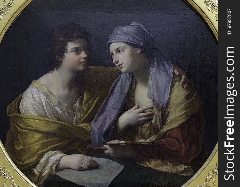 The painting called The Union of Drawing and Color by Guido Reni, an Italian baroque artist.