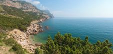 Horizontal Panorama Of Rocky Coastline Stock Photos Horizontal Panorama Of Rocky Coastline Stock Photos