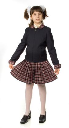 The Cherry Girl In A School Uniform Royalty Free Stock Photography The Cherry Girl In A School Uniform Royalty Free Stock Photography