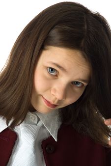 The Cherry Girl In A School Uniform Stock Photos The Cherry Girl In A School Uniform Stock Photos