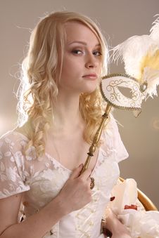 Woman With Mask Stock Image Woman With Mask Stock Image