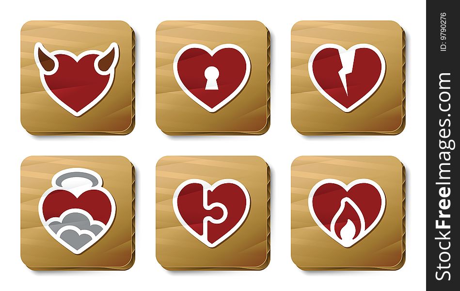 Hearts icons | Cardboard series