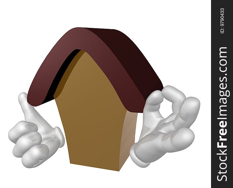 3d House Mascot Character