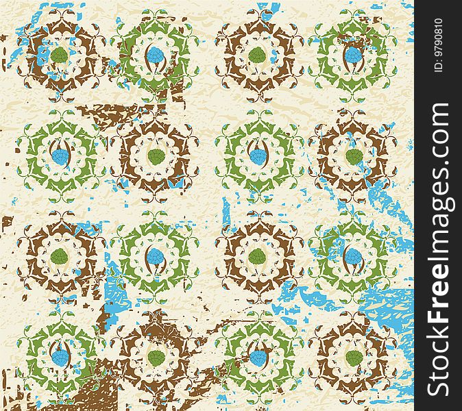 Antique ottoman grungy wallpaper raster tile design
