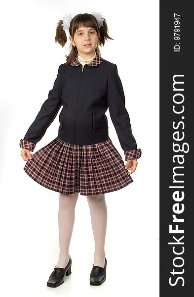 The cherry girl in a school  uniform