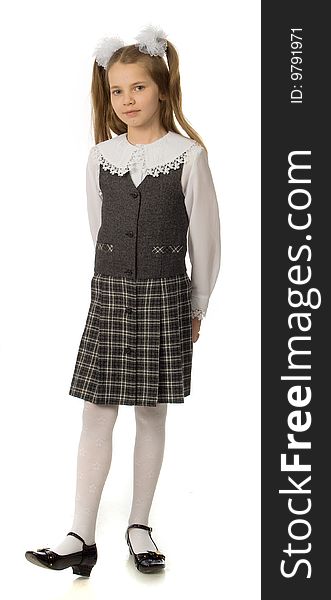 The cherry girl in a school  uniform