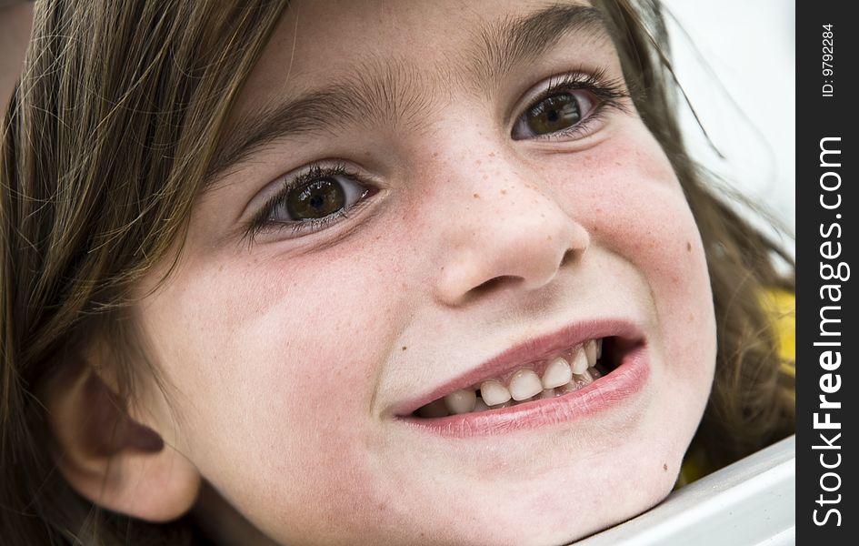 Closeup Of Cute Happy Girl