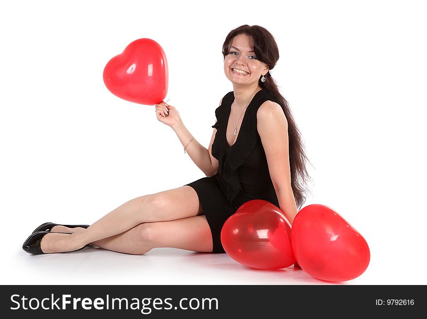 The girl with red balloons. The girl with red balloons