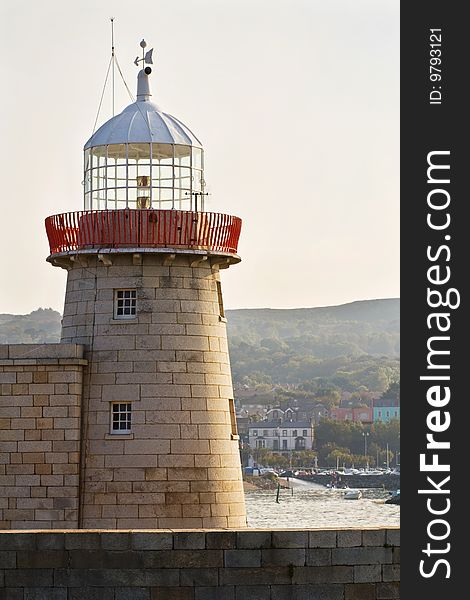 Lighthouse At Howth Harbor In Dublin