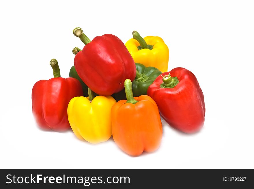 Photo of colorful peppers group