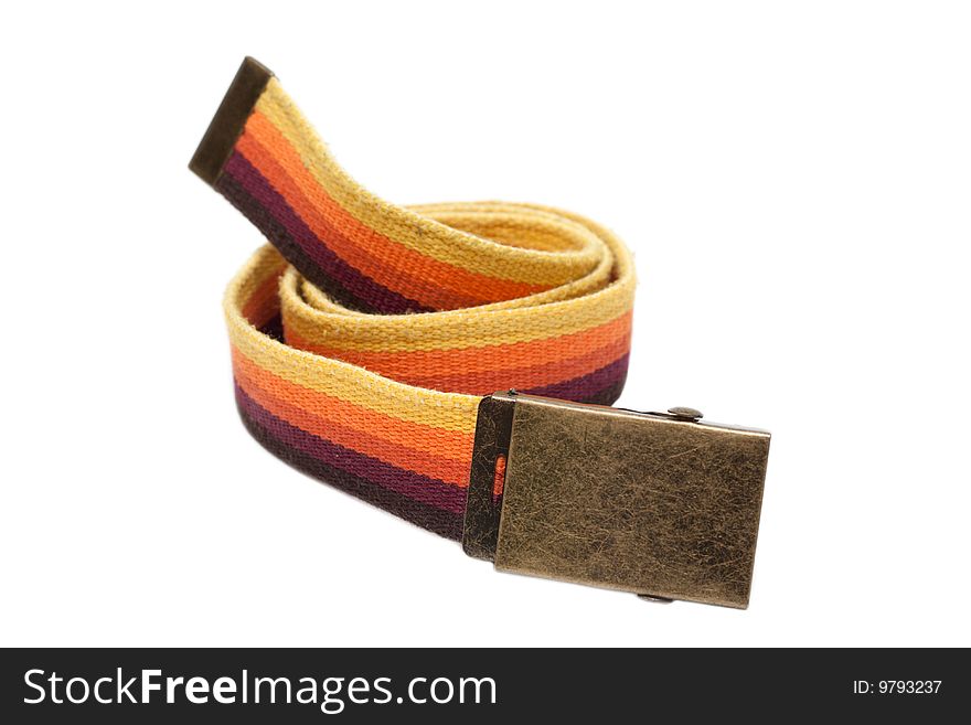 Colour striped cloth brass buckle