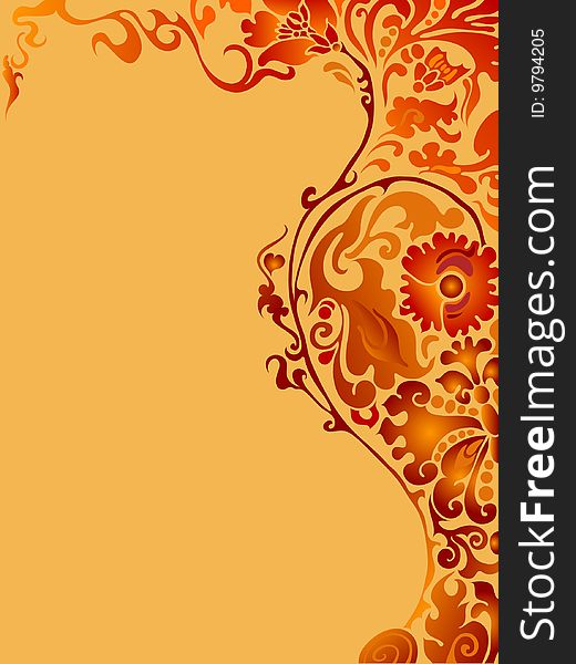 Floral ornamen on a dilacate background. Floral ornamen on a dilacate background