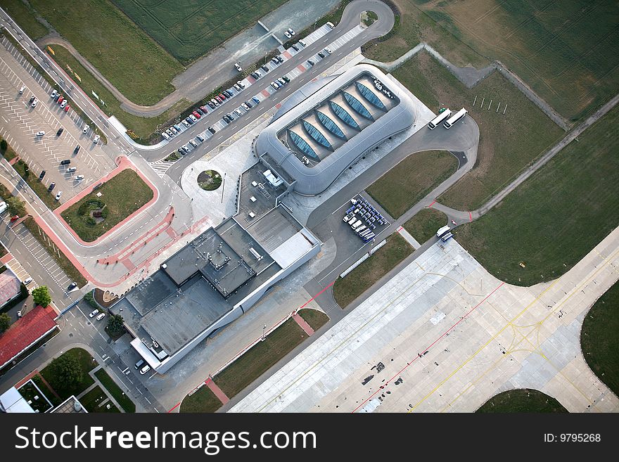 Brno International Airport from air. Brno International Airport from air