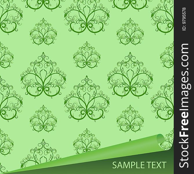 Sample of a fabric with drawing. Vector illustration