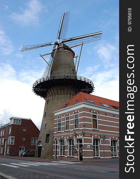 Old Windmill from Holland and blue sky