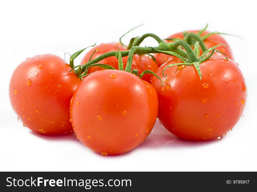 Fresh red tomatoes isolated on a white background. Fresh red tomatoes isolated on a white background