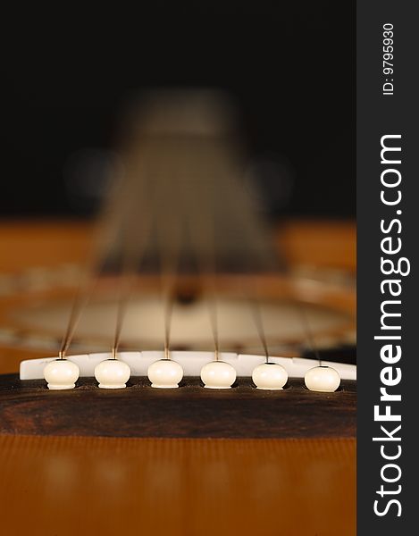 Close up macro of a guitar