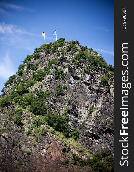 Loreley Rock along the Mosel River in Germany. Loreley Rock along the Mosel River in Germany.