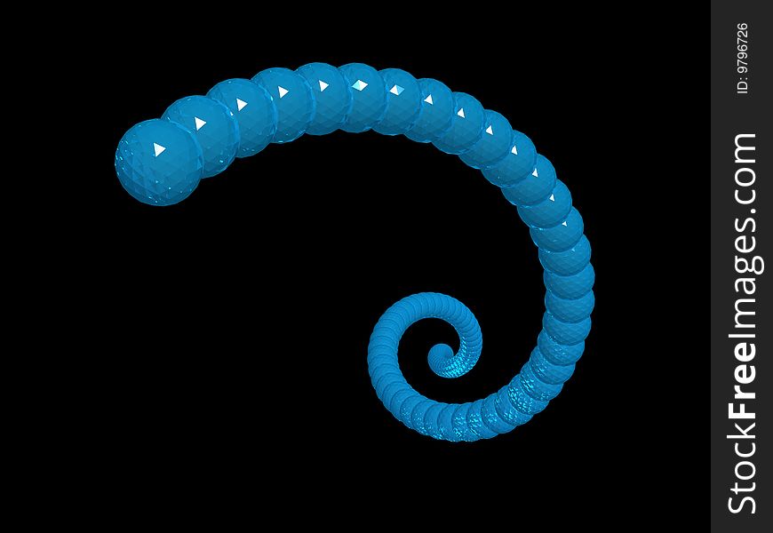 Blue Spiral Isolated