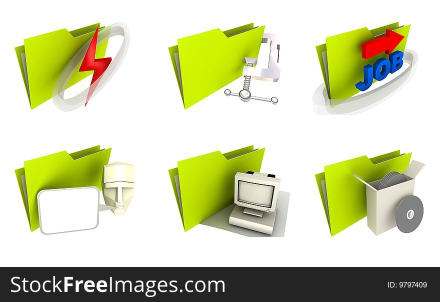 Web and application icon set, six icons