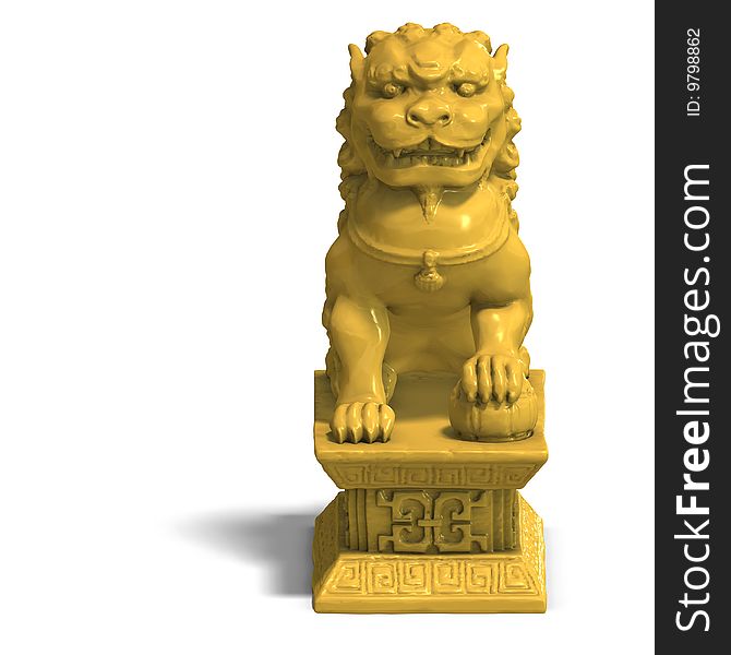 Golden chinese foo dog