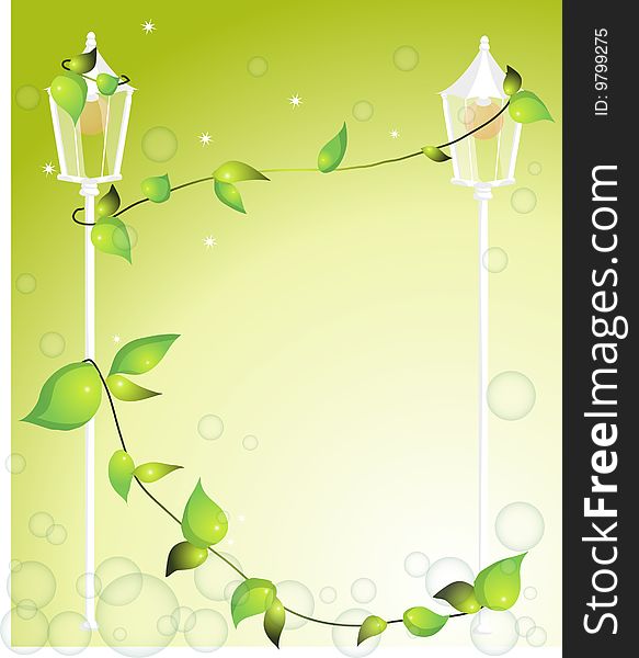 Vector painted vines spring theme