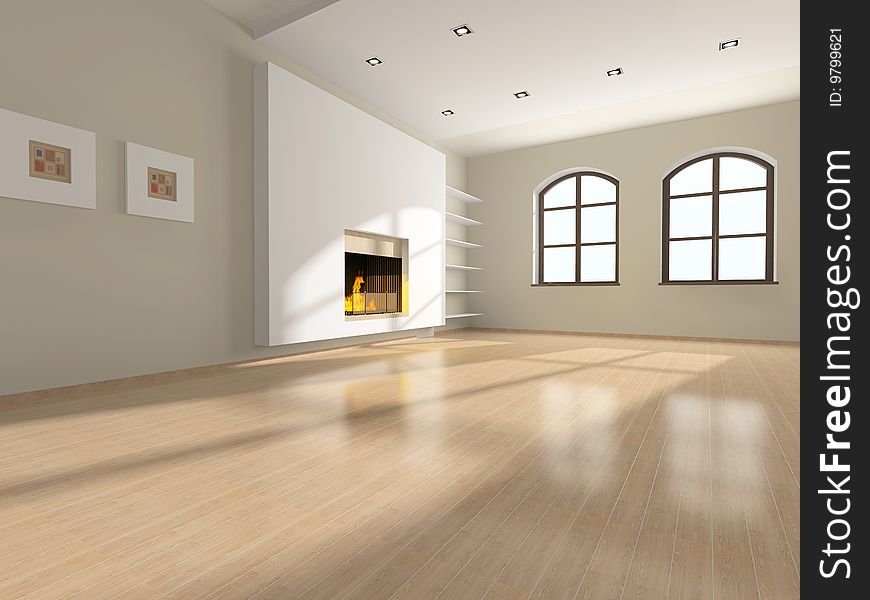 Interior of a hall without furniture. Interior of a hall without furniture