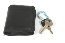 Leather Wallet And Keys Stock Images