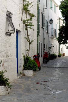 Street In Cadaques, Catalonia Royalty Free Stock Images Street In Cadaques, Catalonia Royalty Free Stock Images