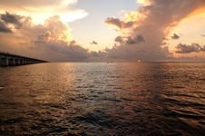 Magnificent Key West Sunset With Bridge Stock Photos Magnificent Key West Sunset With Bridge Stock Photos