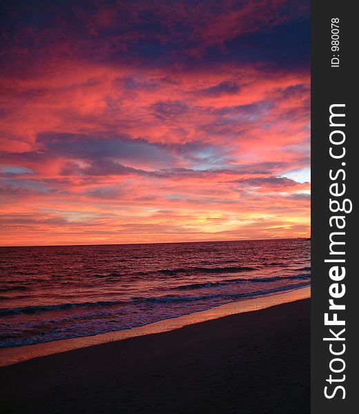 Sunset at the sea in the costa Daurada. Sunset at the sea in the costa Daurada