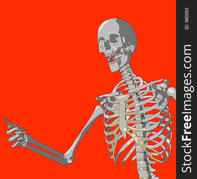 A skeleton in a pose. A skeleton in a pose.