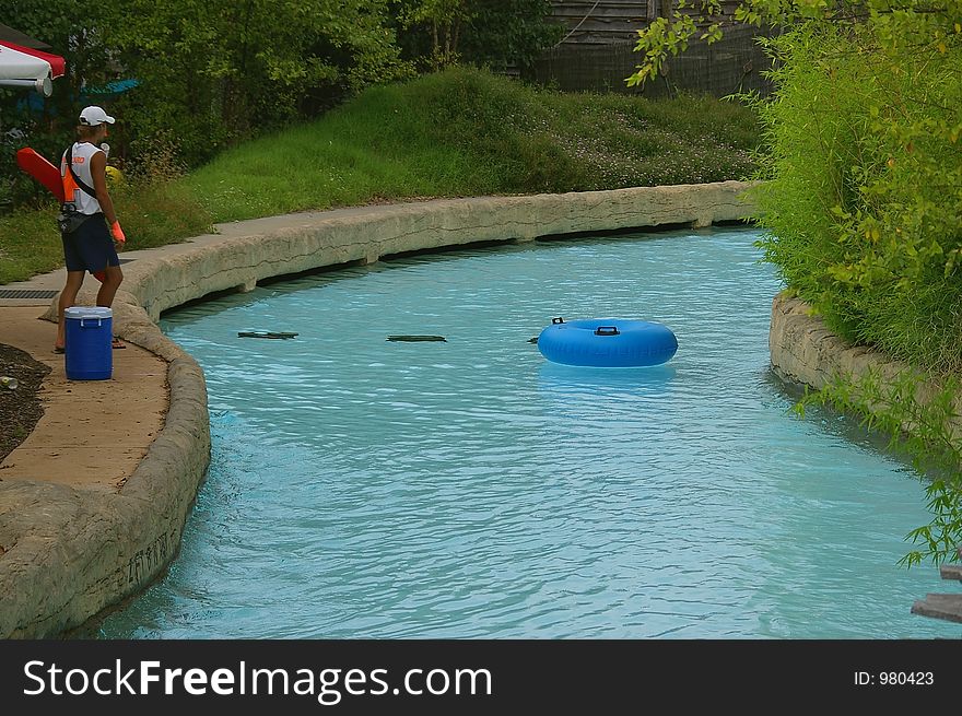 Floating at water park. Floating at water park