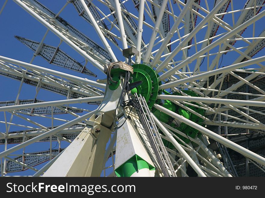 Closeup of the center of a carnival big wheel. Closeup of the center of a carnival big wheel