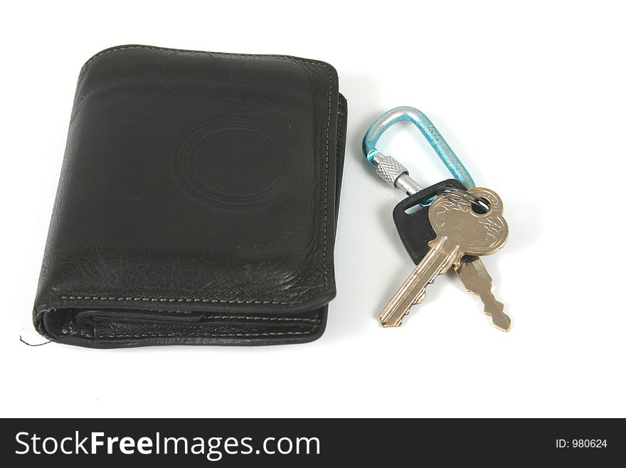 Leather wallet and keys